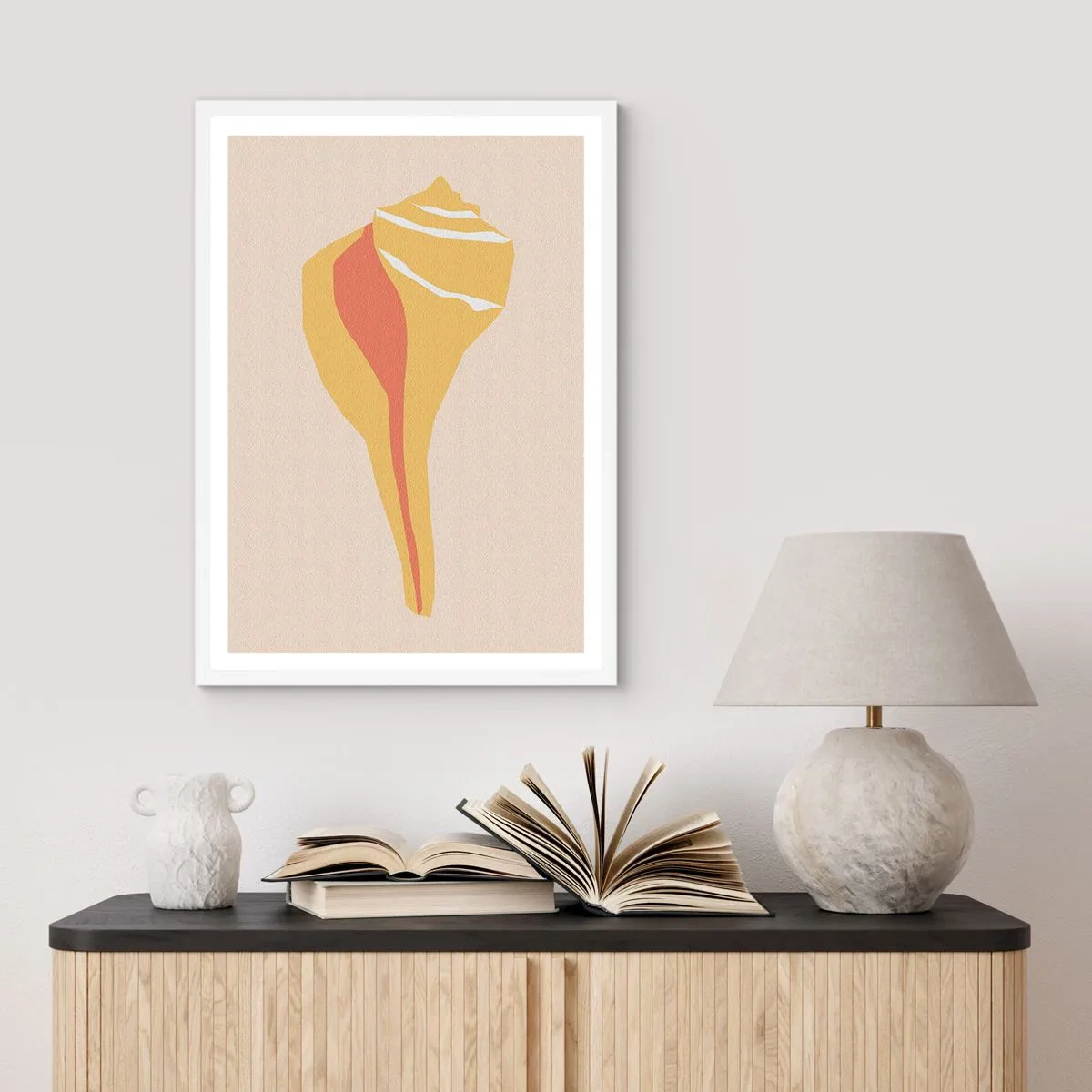 Plakat i hvid ramme - Organisk abstraktion - vækst - 50x70 cm