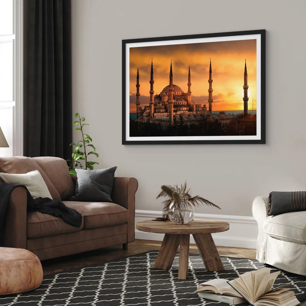 Plakat i sort ramme - Gud er stor - 100x70 cm