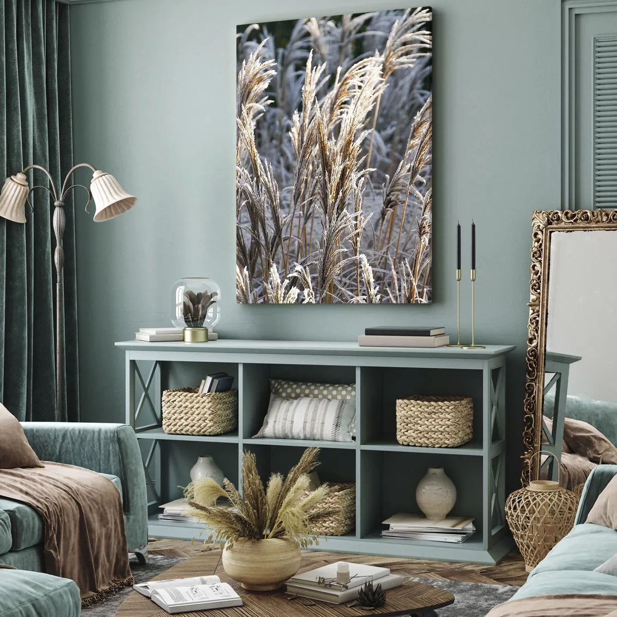 Lærredstryk - Billede på lærred - Pyntet med frost - 80x120 cm