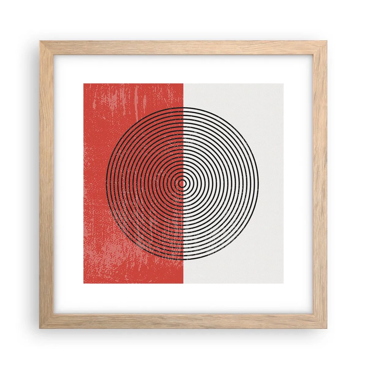 Plakat i ramme af lyst egetræ - Lige til sagen - 30x30 cm