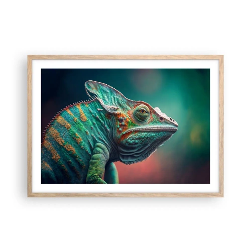 Plakat i ramme af lyst egetræ - Kan du se mig? Ikke godt... - 70x50 cm