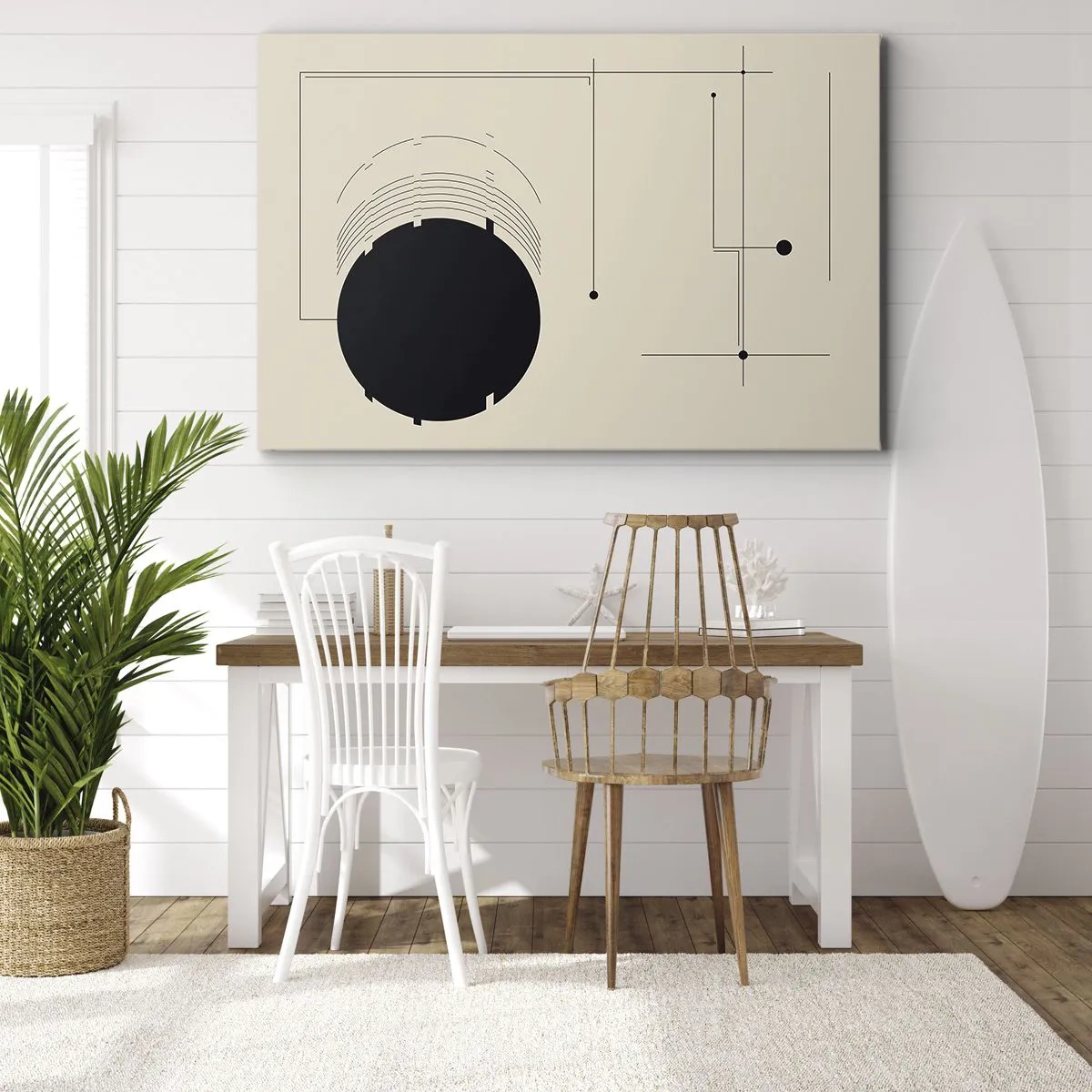Lærredstryk - Billede på lærred - Fjedrende og dynamisk komposition - 120x80 cm