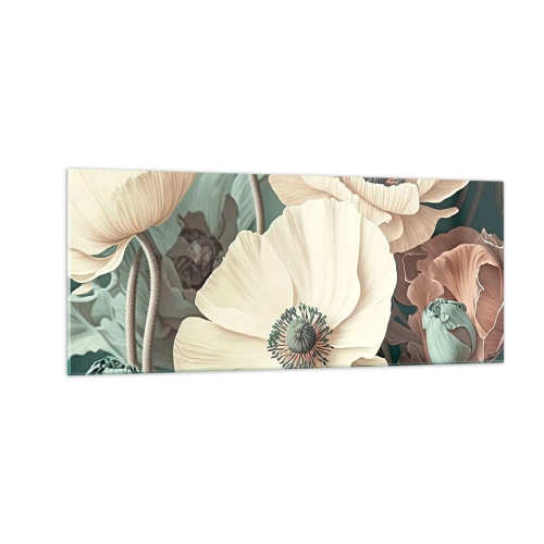 Billede på glas - Valmuernes hvisken - 100x40 cm