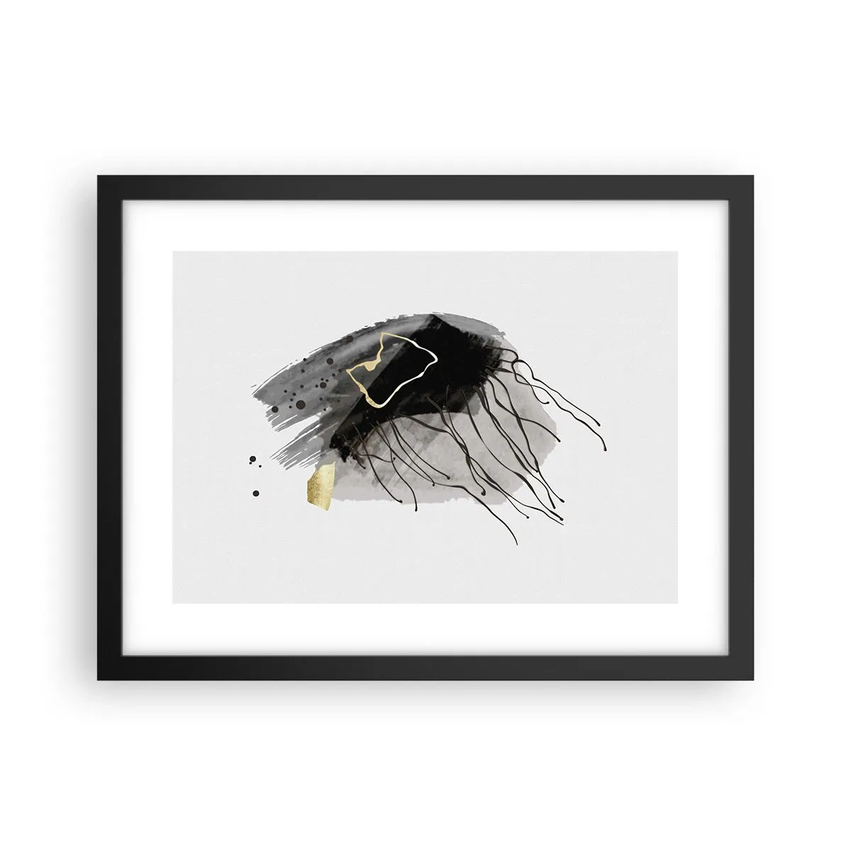 Plakat i sort ramme - I sort og guld - 40x30 cm