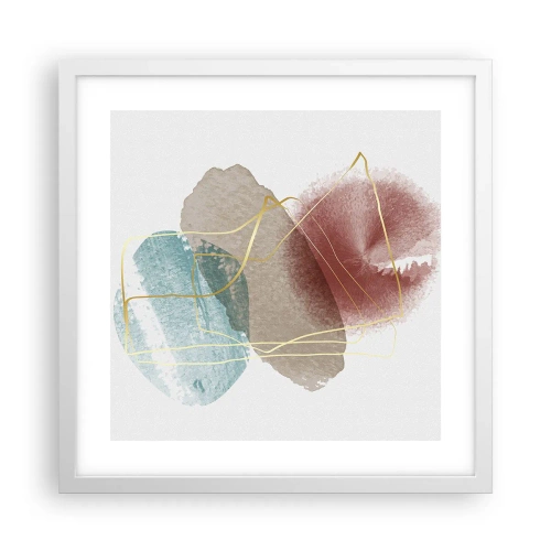 Plakat i hvid ramme - Rummets perler - 40x40 cm