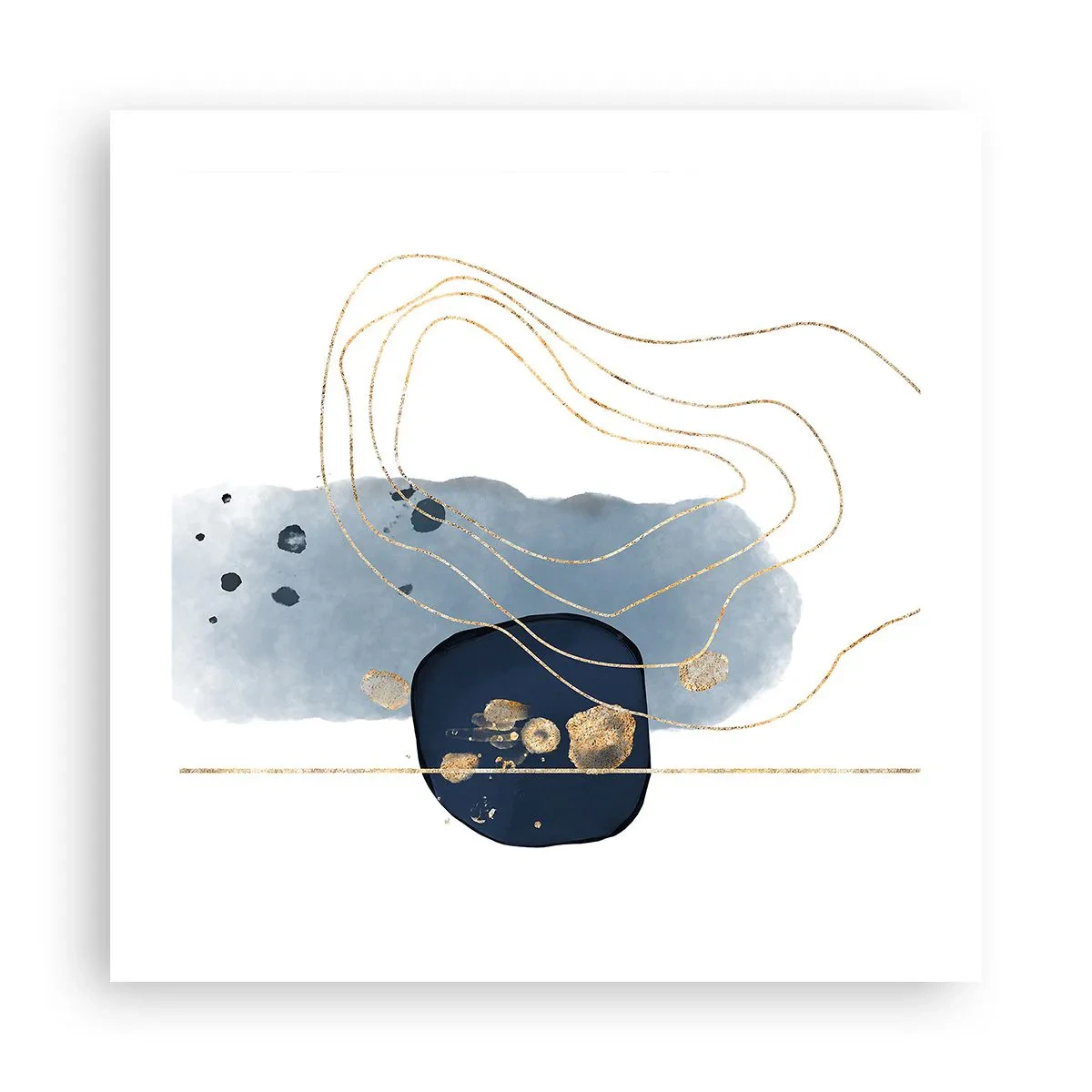 Plakat - Blå-gylden fantasi - 50x50 cm