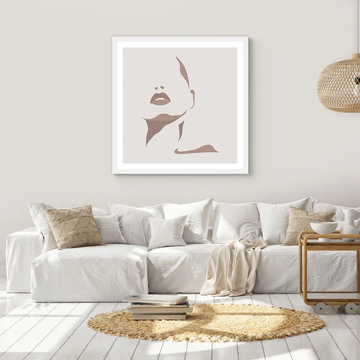 Plakat i hvid ramme - Skabt af lys og skygge - 60x60 cm