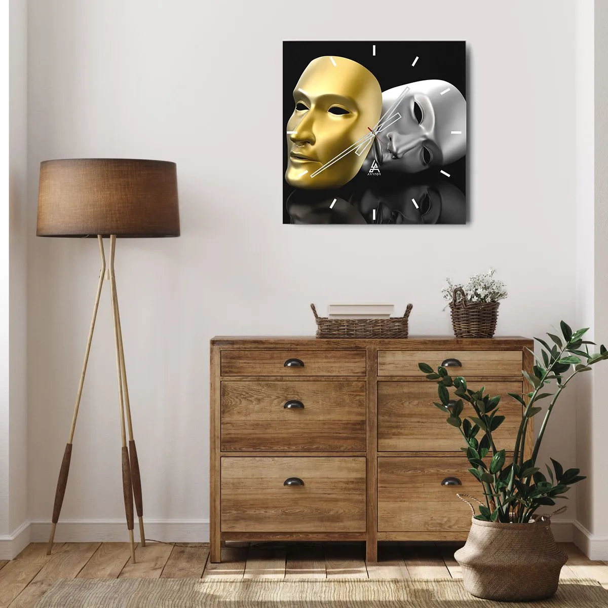 Vægur, Uret - Livet er teater - 40x40 cm