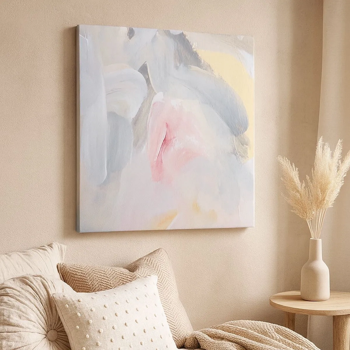 Lærredstryk - Billede på lærred - I en pastelfarvet verden - 30x30 cm