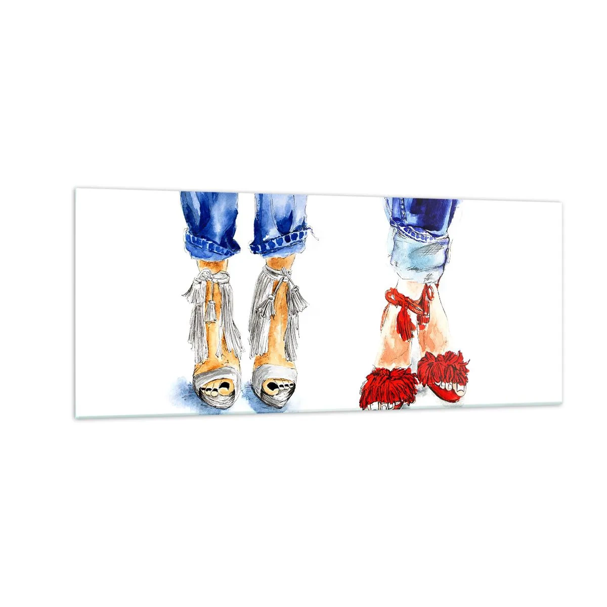 Billede på glas - Hvorfor går vi ikke en tur? - 100x40 cm