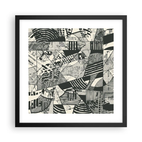 Plakat i sort ramme - Nutidens dynamik - 40x40 cm