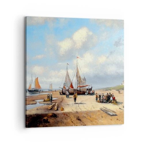 Lærredstryk - Billede på lærred - Efter en vellykket fangst - 60x60 cm