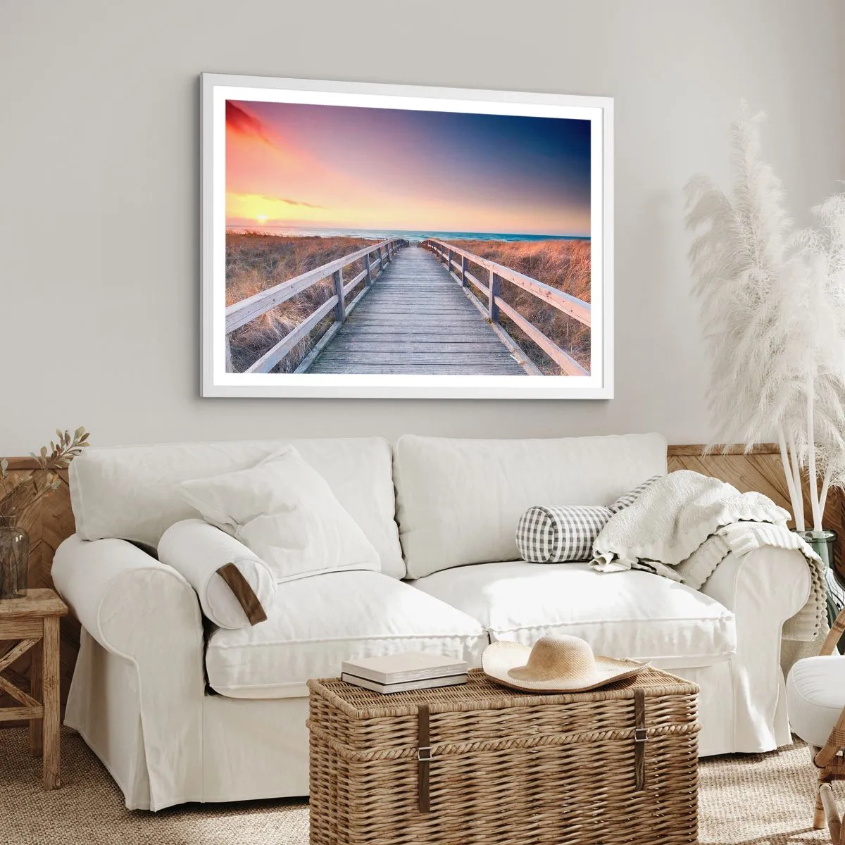 Plakat i hvid ramme - Baltisk aften aura - 91x61 cm