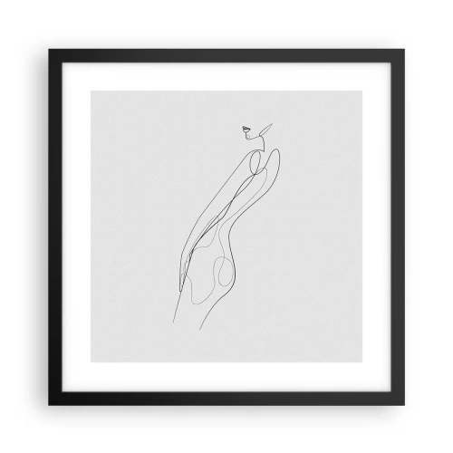 Plakat i sort ramme - Næppe et løfte - 40x40 cm