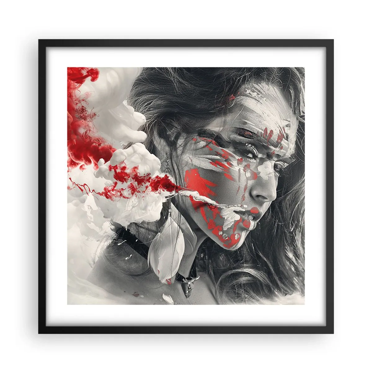 Plakat i sort ramme - I det absurdes damp - 50x50 cm