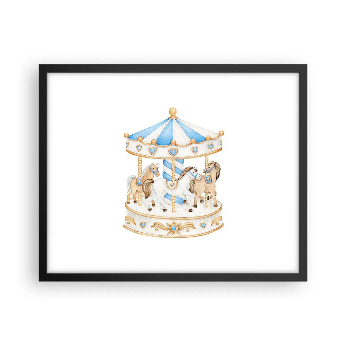 Plakat i sort ramme - Sød barndom - 50x40 cm