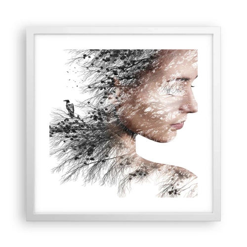 Plakat i hvid ramme - Skovens ånd - 40x40 cm