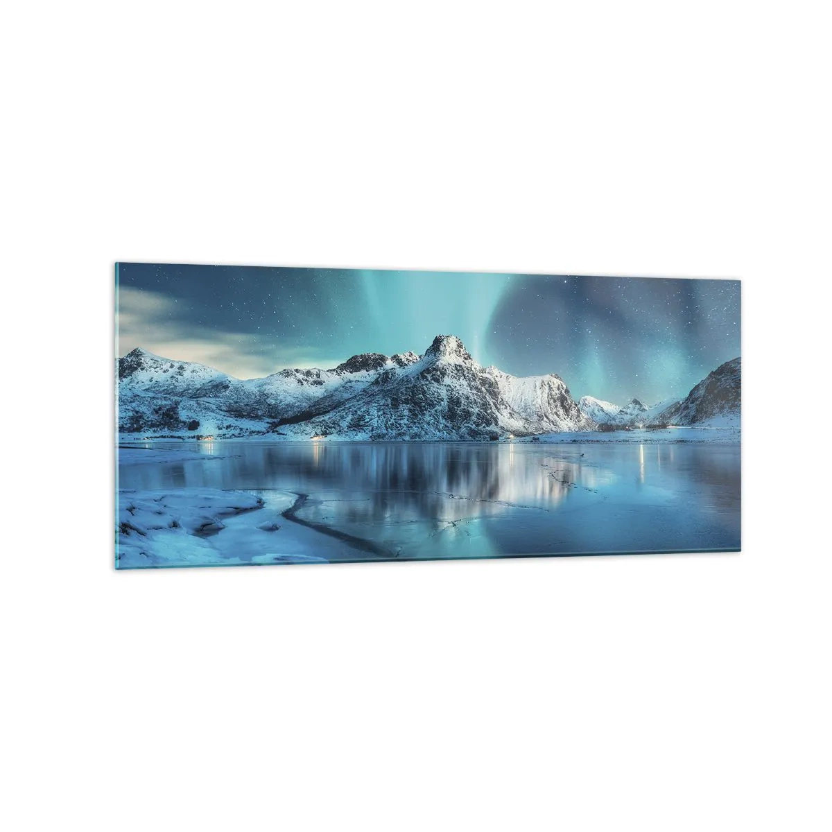 Billede på glas - Nat med lys - 120x50 cm