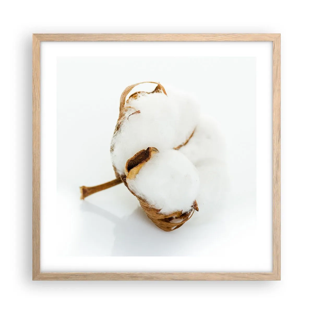 Plakat i ramme af lyst egetræ - Blød af natur - 50x50 cm