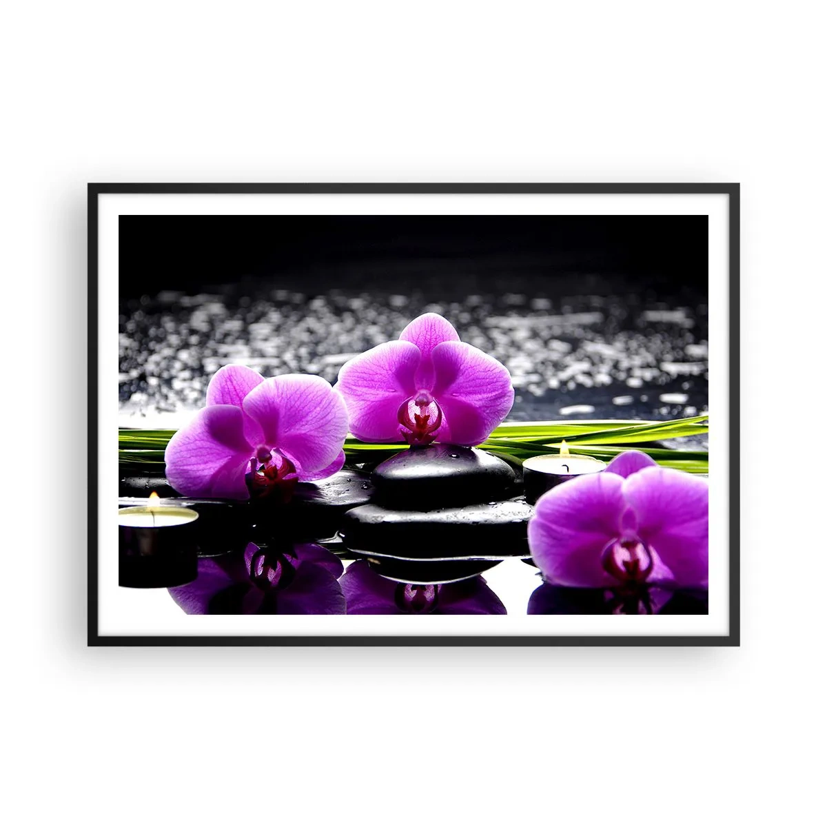 Plakat i sort ramme - Drukne i fred og ro - 100x70 cm