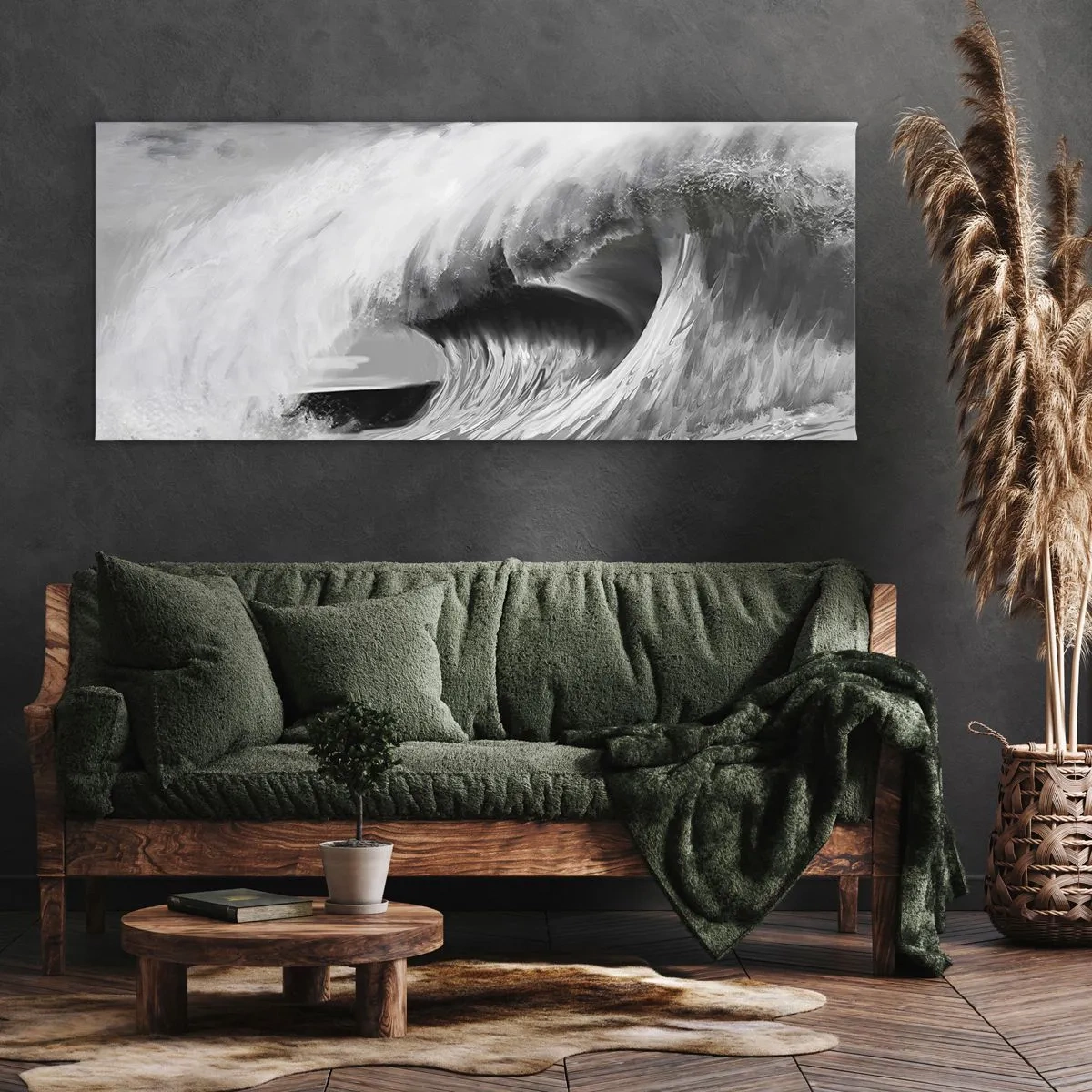 Lærredstryk - Billede på lærred - Havets vrede - 120x50 cm