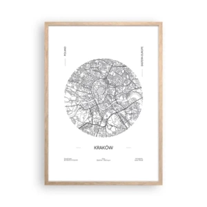 Plakat i ramme af lyst egetræ - Krakows anatomi - 50x70 cm