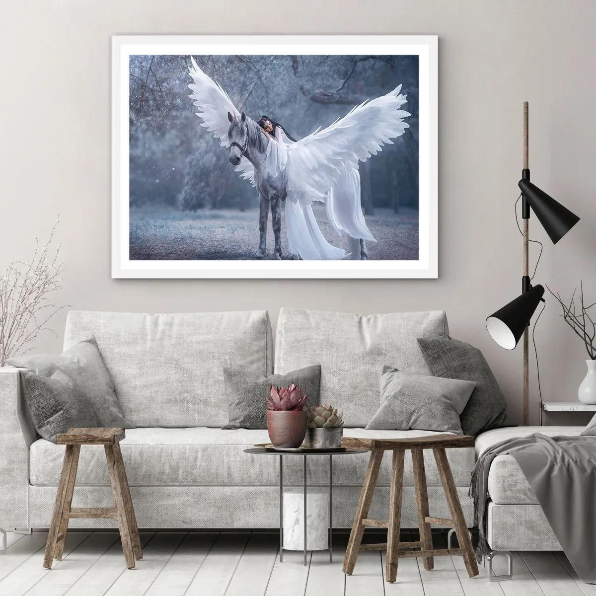 Plakat i hvid ramme - Inspireret øjeblik - 70x50 cm