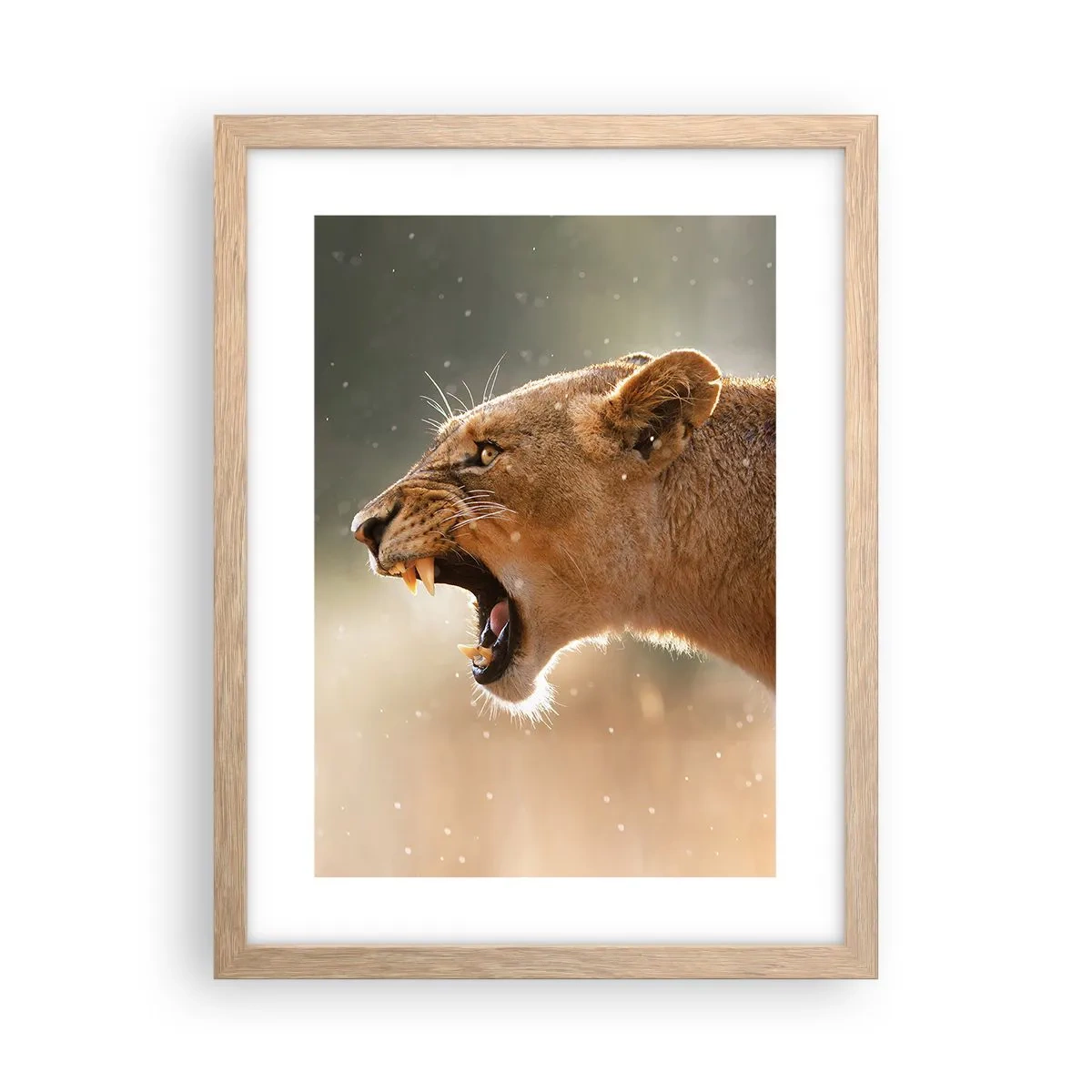 Plakat i ramme af lyst egetræ - Prøv ikke at lytte - 30x40 cm