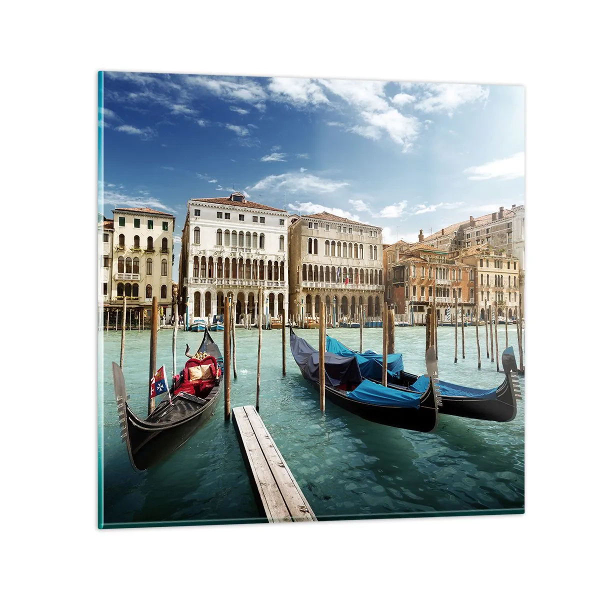 Billede på glas - Paladser i blåt - 40x40 cm