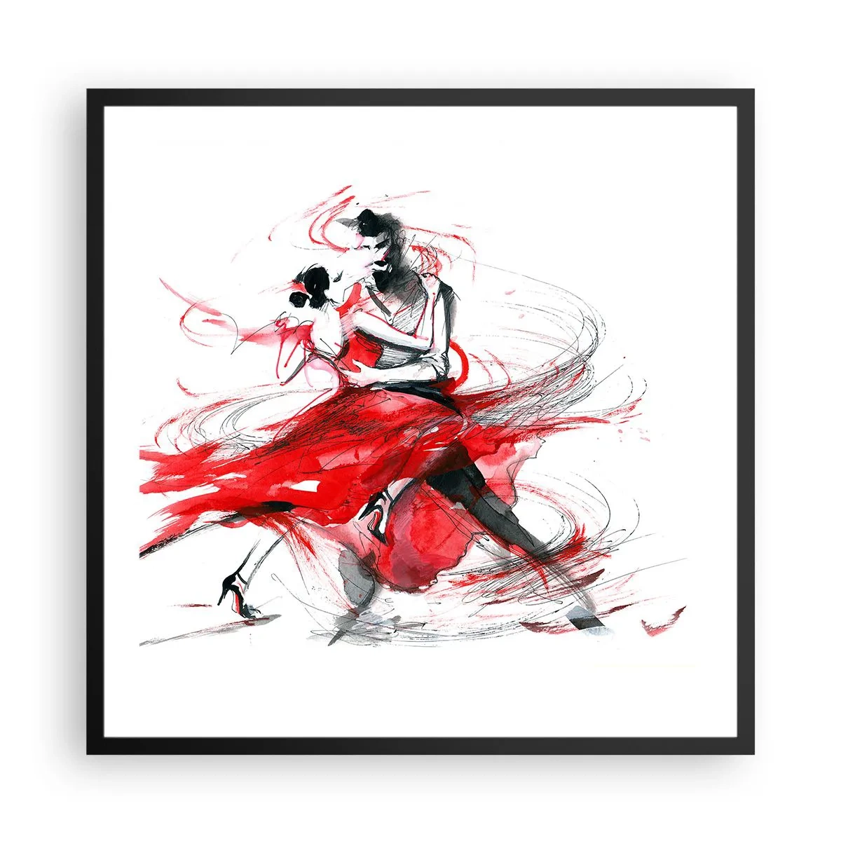 Plakat i sort ramme - Tango - passionens rytme - 60x60 cm