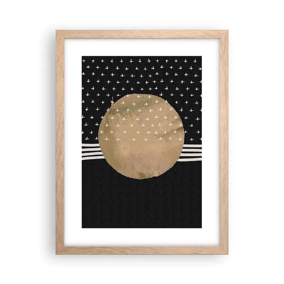 Plakat i ramme af lyst egetræ - Komposition: galaksens flag - 30x40 cm