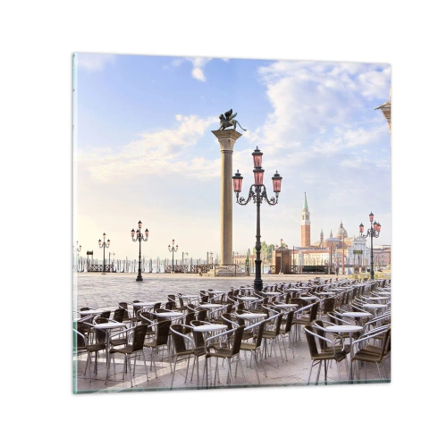 Billede på glas - Velkommen, alt er klar - 40x40 cm