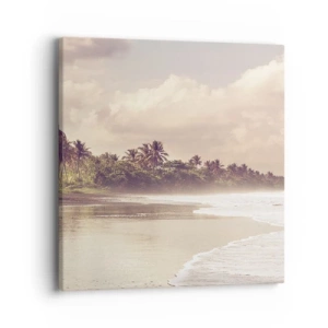 Lærredstryk - Billede på lærred - Kærtegner bølgerne - 40x40 cm