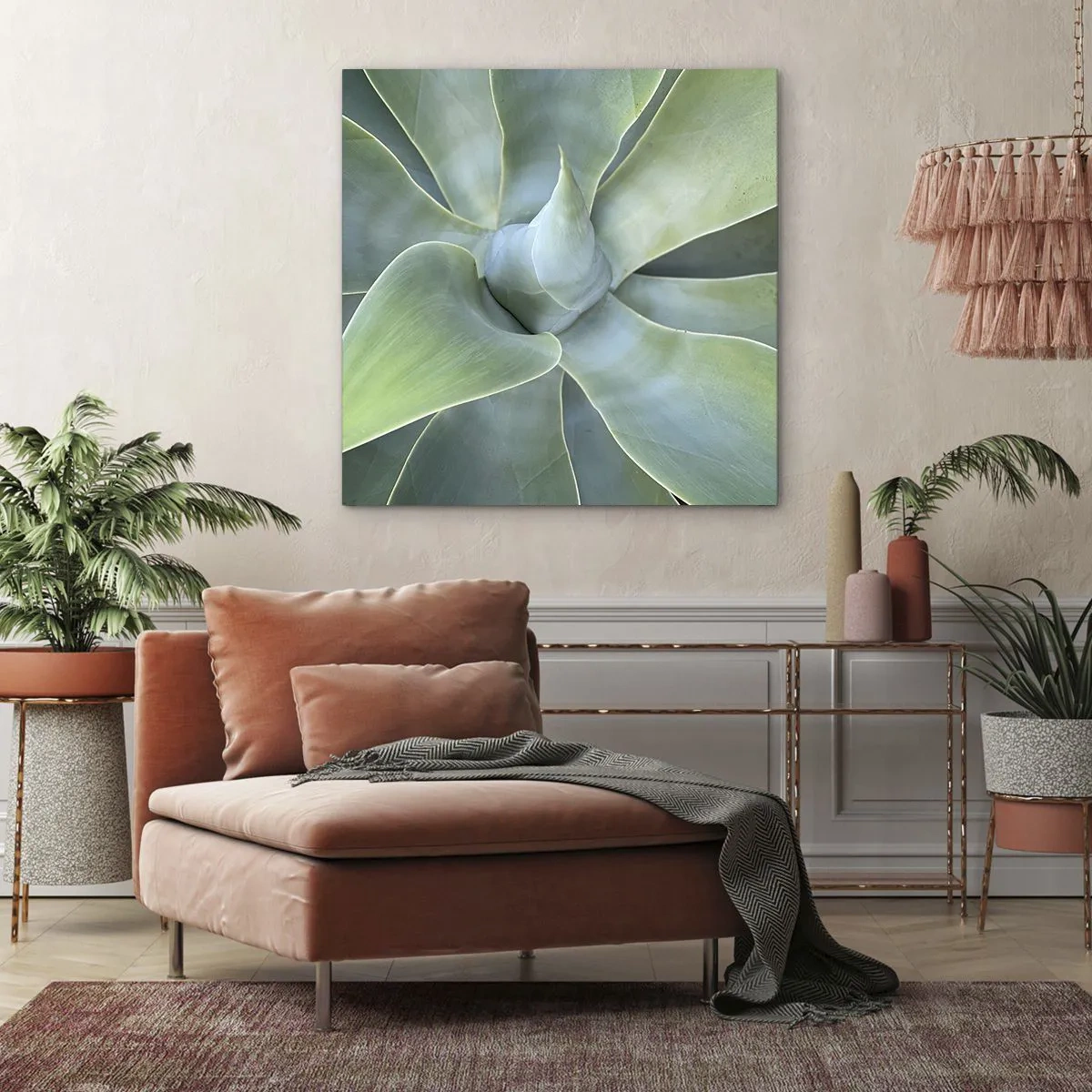 Lærredstryk - Billede på lærred - Den grønne fødsel - 70x70 cm