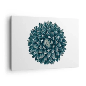 Lærredstryk - Billede på lærred - Symmetrisk sukkulent plante på en hvid baggrund - 70x50cm - Ørkenstjerne - Moderne vægdekoration til stue og soveværelse ARTTOR
