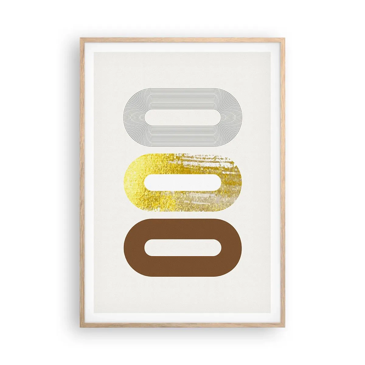 Plakat i ramme af lyst egetræ - Åhhh! - 70x100 cm