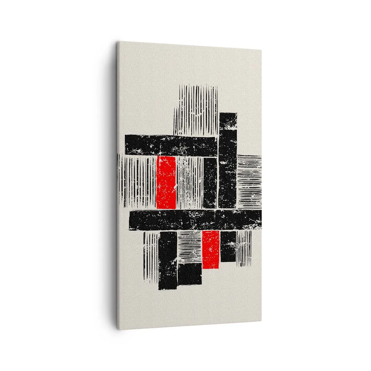 Lærredstryk - Billede på lærred - Rødt og sort - 45x80 cm