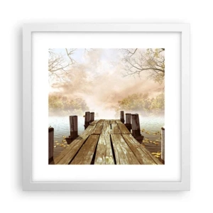 Plakat i hvid ramme - Efterårets blide tristhed - 30x30 cm