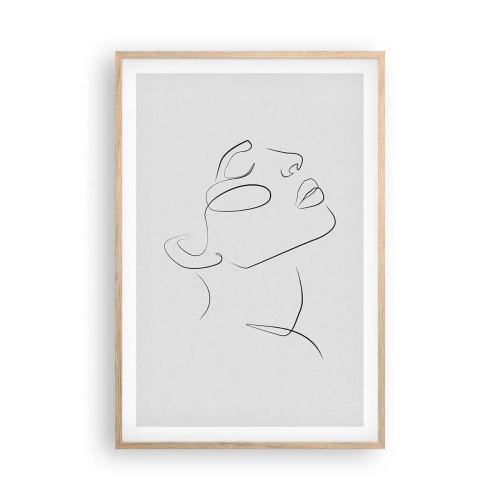 Plakat i ramme af lyst egetræ - En drømmes slyngninger - 61x91 cm