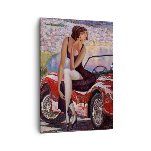 Lærredstryk - Billede på lærred - Sommer? Kun på Riviera - 50x70 cm