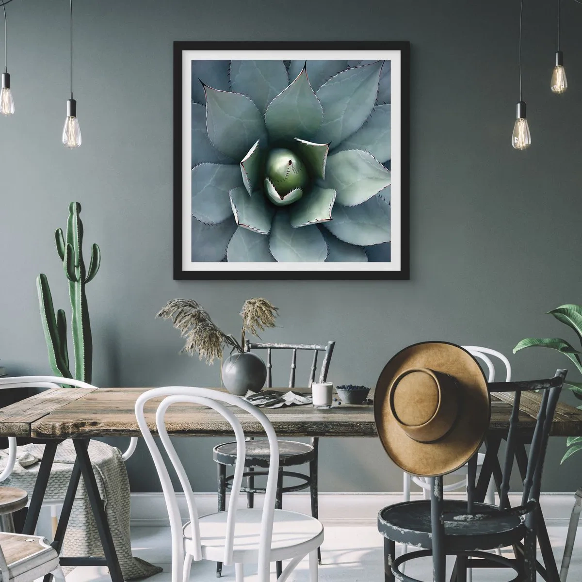 Plakat i sort ramme - Lokkemad og advarsler - 60x60 cm