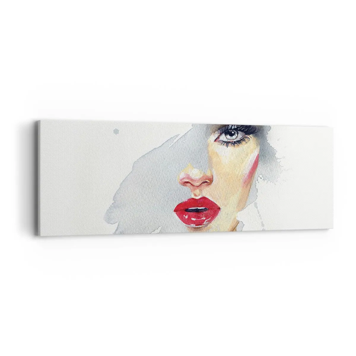 Lærredstryk - Billede på lærred - Refleksion i en vanddråbe - 90x30 cm