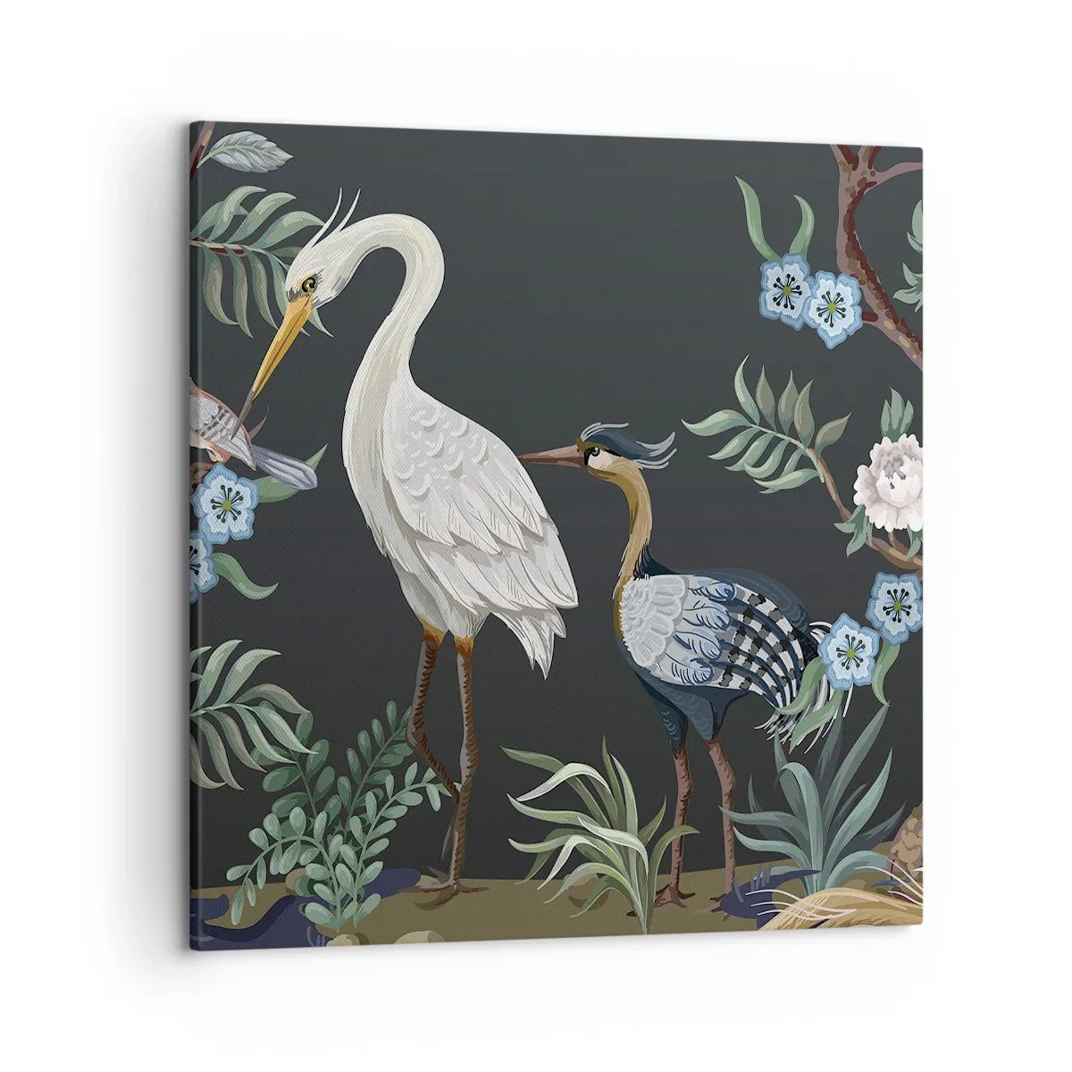 Lærredstryk - Billede på lærred - Fugleparade - 50x50 cm