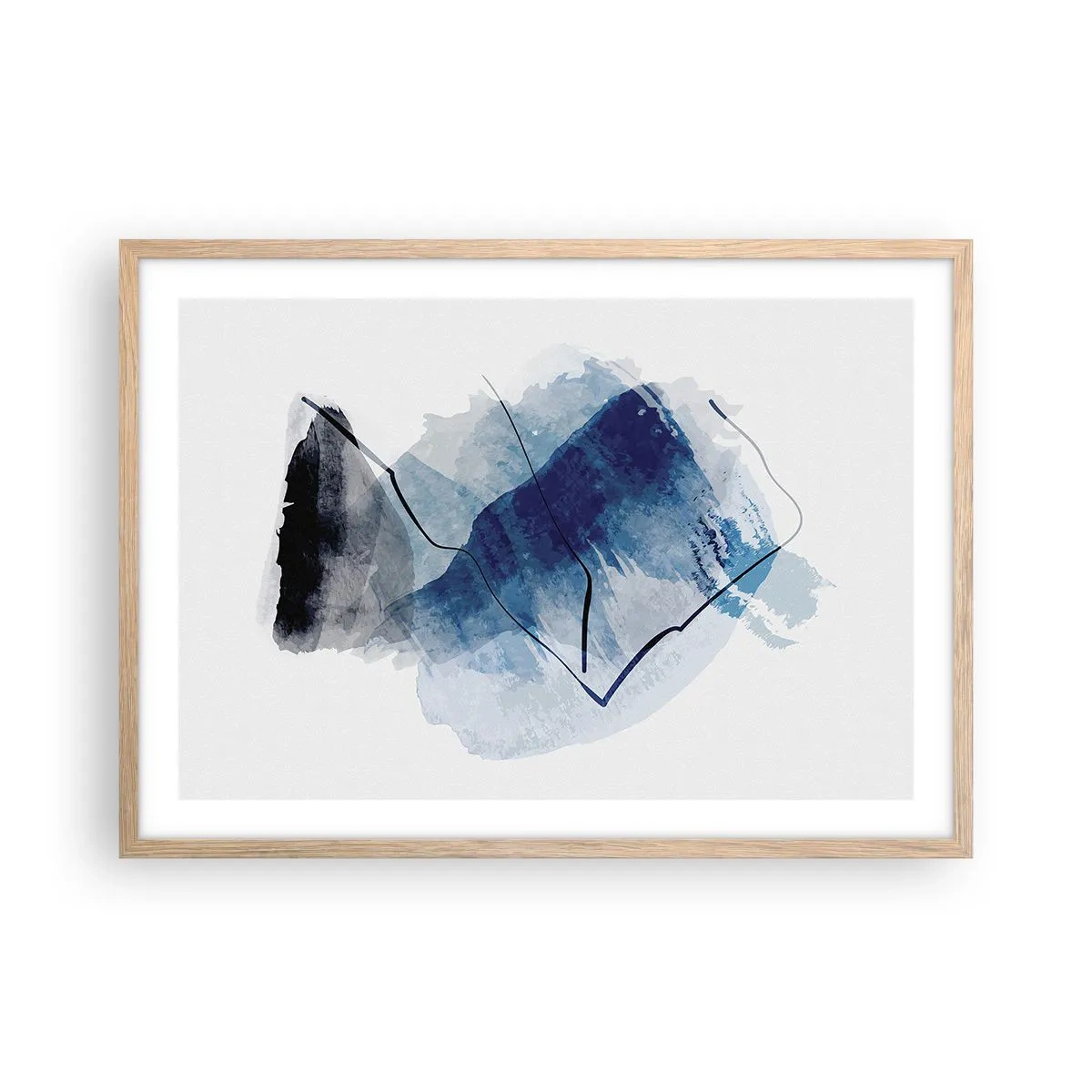 Plakat i ramme af lyst egetræ - Isbjerg - 70x50 cm