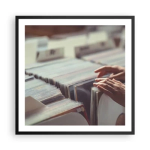 Plakat i sort ramme - På jagt efter følelser - 60x60 cm