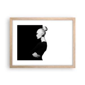 Plakat i ramme af lyst egetræ - Blot en kvinde - 40x30 cm
