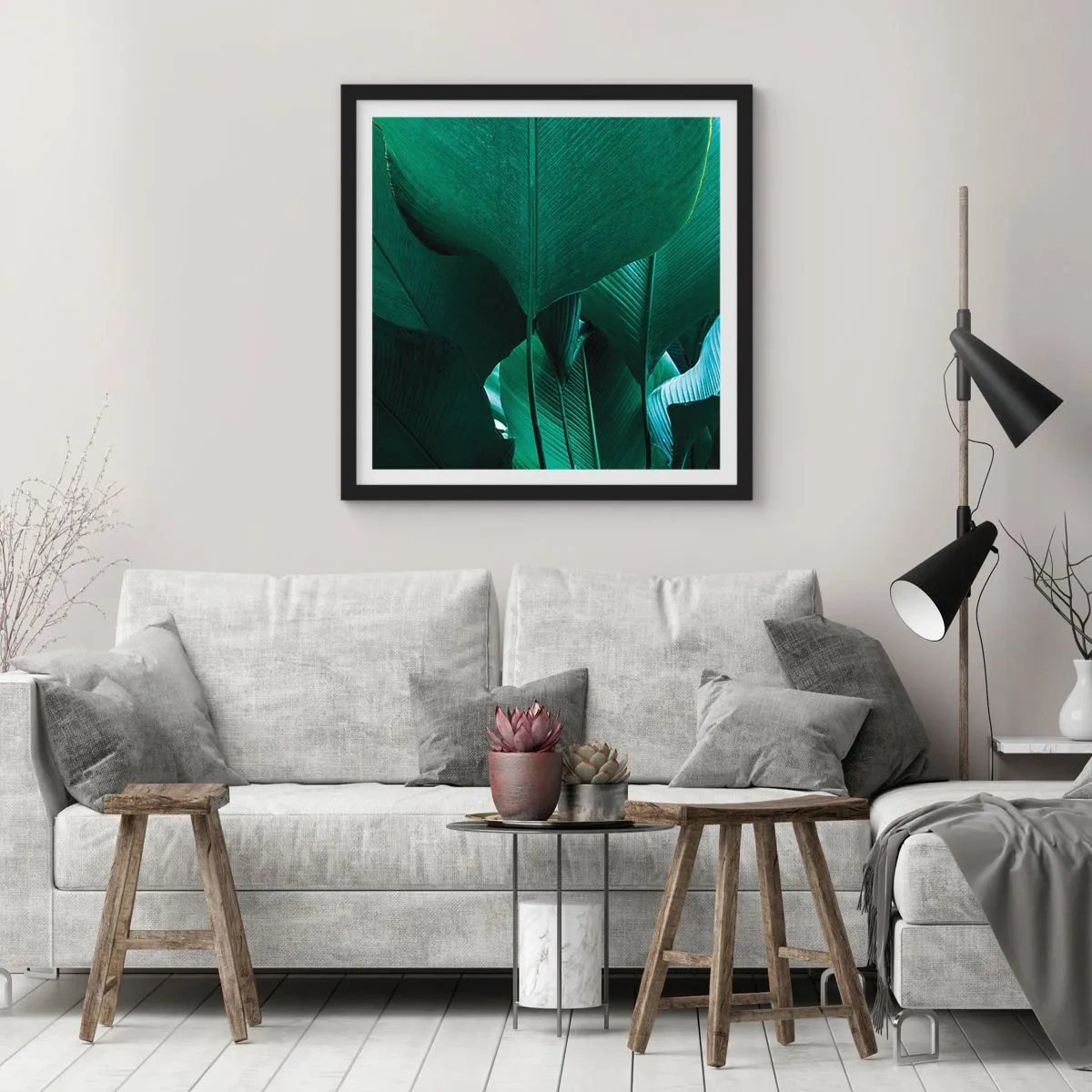 Plakat i sort ramme - Mod lyset - 30x30 cm