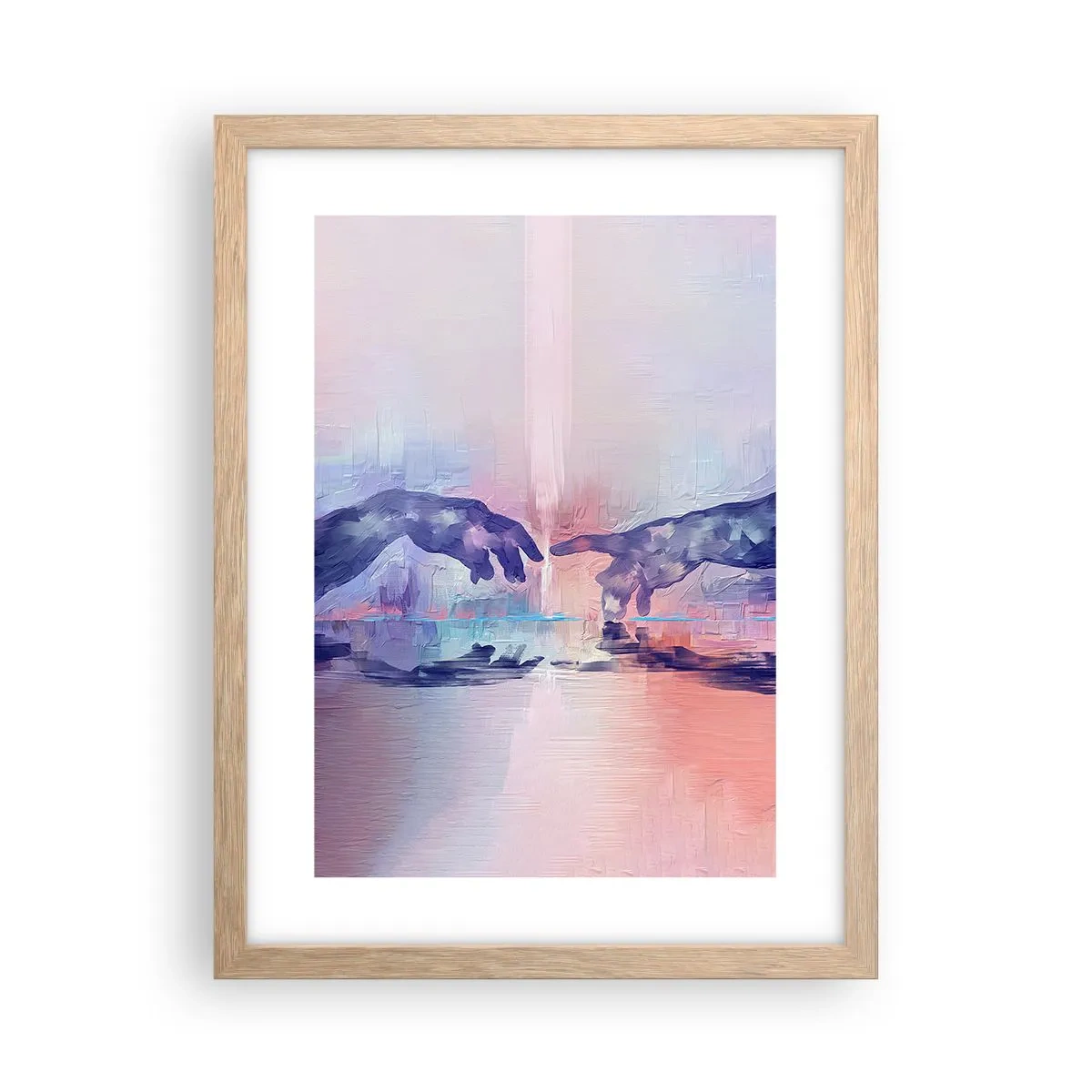 Plakat i ramme af lyst egetræ - Den guddommelige gnist af liv - 30x40 cm