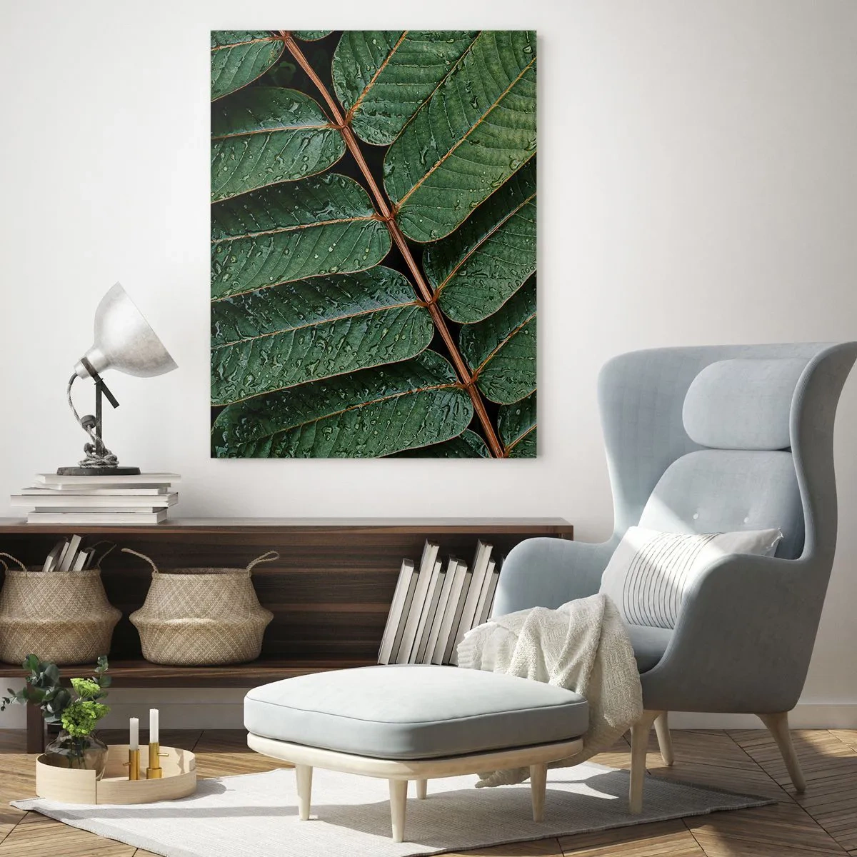 Billede på glas - I en grøn rytme - 70x100 cm