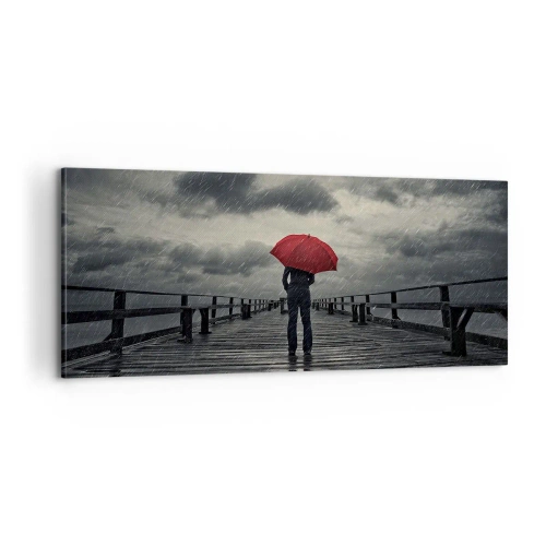 Lærredstryk - Billede på lærred - Det er ingenting, hvis det regner - 100x40 cm